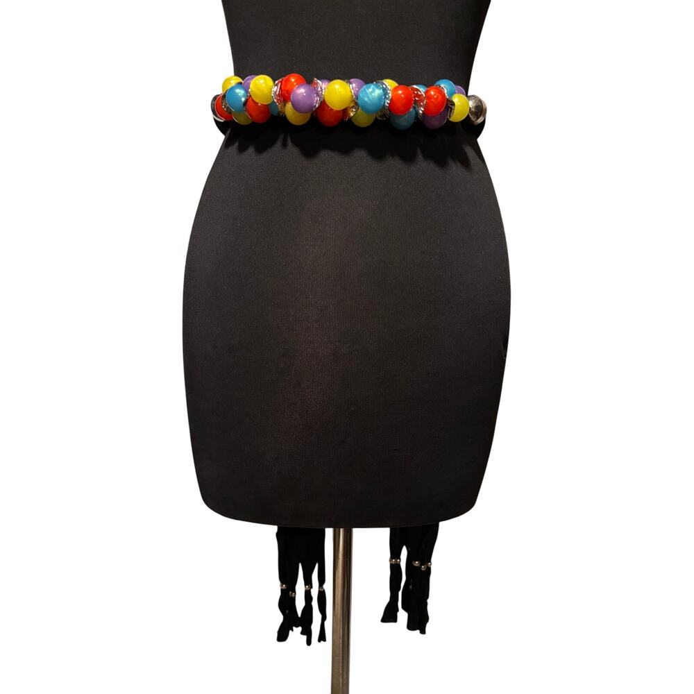 Vintage Statement Bubble Belt Large Colorful Round Balls Chunky Adjustable OSFA